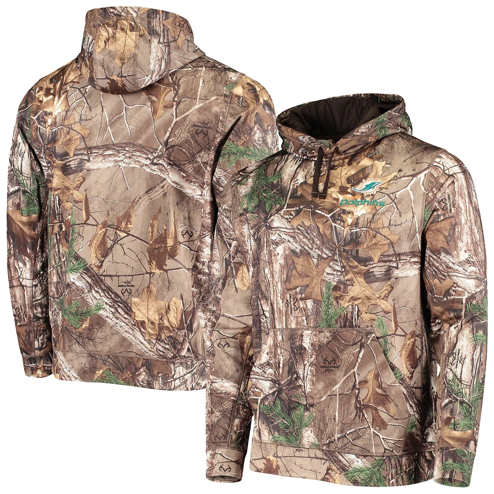 Men's Dunbrooke Realtree Camo Miami Dolphins Circle Champion Tech Fleece Pullover Hoodie