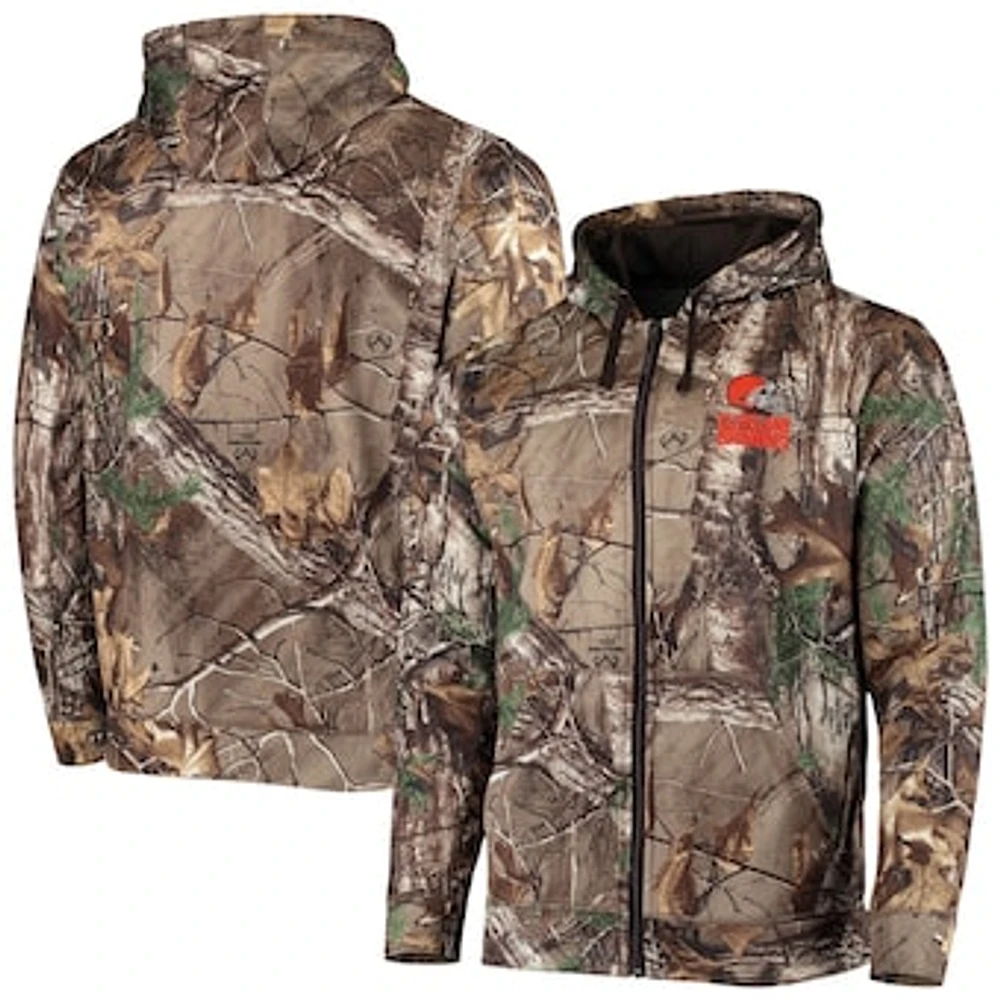 Men's Dunbrooke Realtree Camo Cleveland Browns Trophy Tech Fleece Full-Zip Hoodie