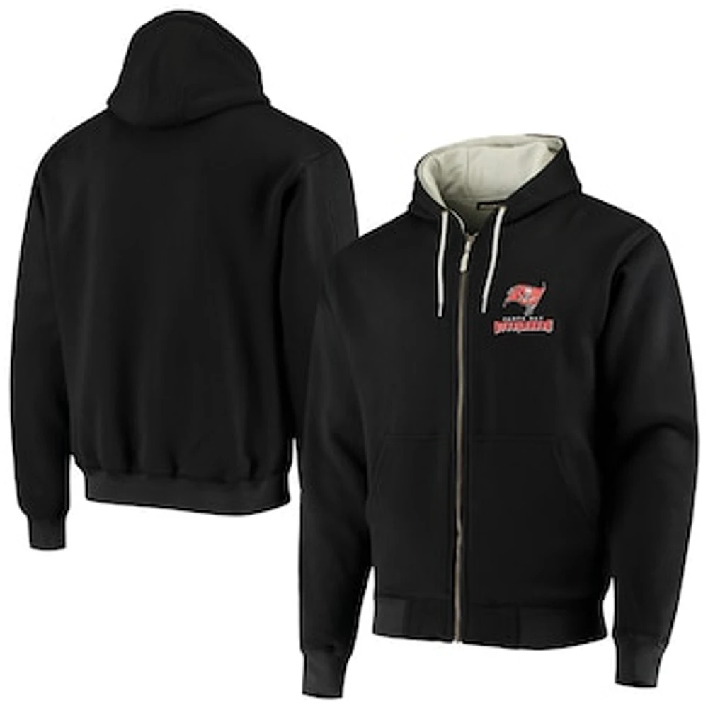 Men's Dunbrooke Black Tampa Bay Buccaneers Craftsman Thermal-Lined Full-Zip Hoodie