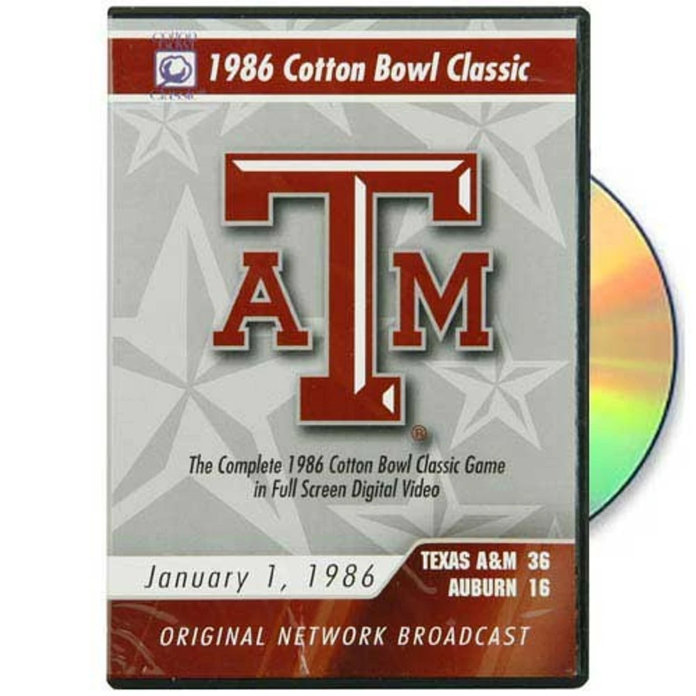 Texas A&M Aggies vs. Auburn Tigers 1986 Cotton Bowl Classic Original Network Broadcast DVD
