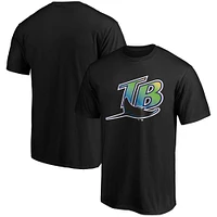 Men's Fanatics Black Tampa Bay Rays Cooperstown Collection Forbes Team T-Shirt