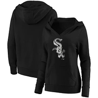 Women's Fanatics Black Chicago White Sox Core Team Crossover V-Neck Pullover Hoodie