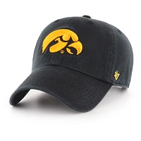 Men's '47 Black Iowa Hawkeyes Clean Up Adjustable Hat