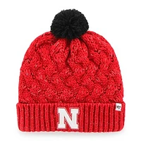 Women's '47 Scarlet Nebraska Huskers Fiona Cuffed Knit Hat With Pom