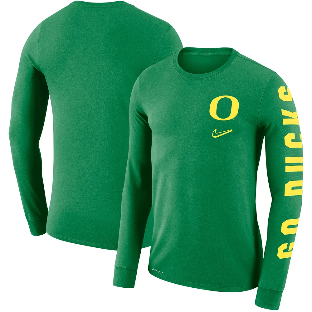 Men's Nike Green Oregon Ducks Local Mantra Performance Long Sleeve T-Shirt