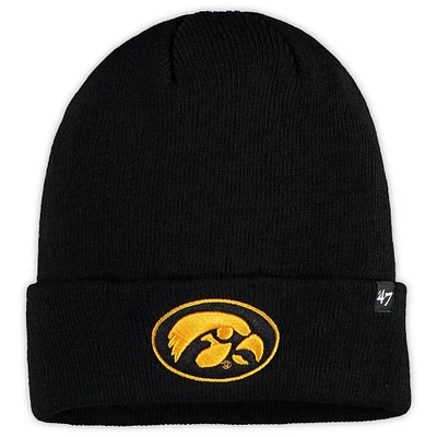 Men's '47 Black Iowa Hawkeyes Core Cuffed Knit Hat