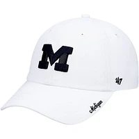 Women's '47 White Michigan Wolverines Miata Clean Up Logo Adjustable Hat