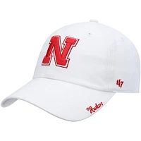 Women's '47 White Nebraska Huskers Miata Clean Up Logo Adjustable Hat