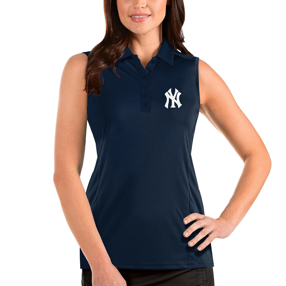 Women's Antigua Navy New York Yankees Sleeveless Tribute Polo