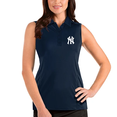 Women's Antigua Navy New York Yankees Sleeveless Tribute Polo