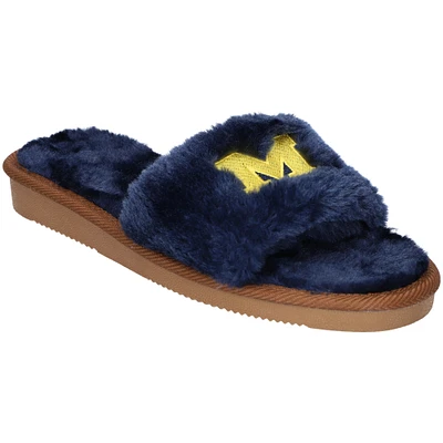 Women's FOCO Michigan Wolverines Faux Fur Slide Slippers