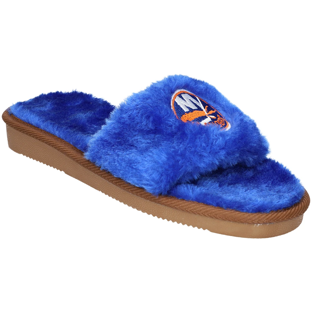 Women's FOCO New York Islanders Faux Fur Slide Slippers