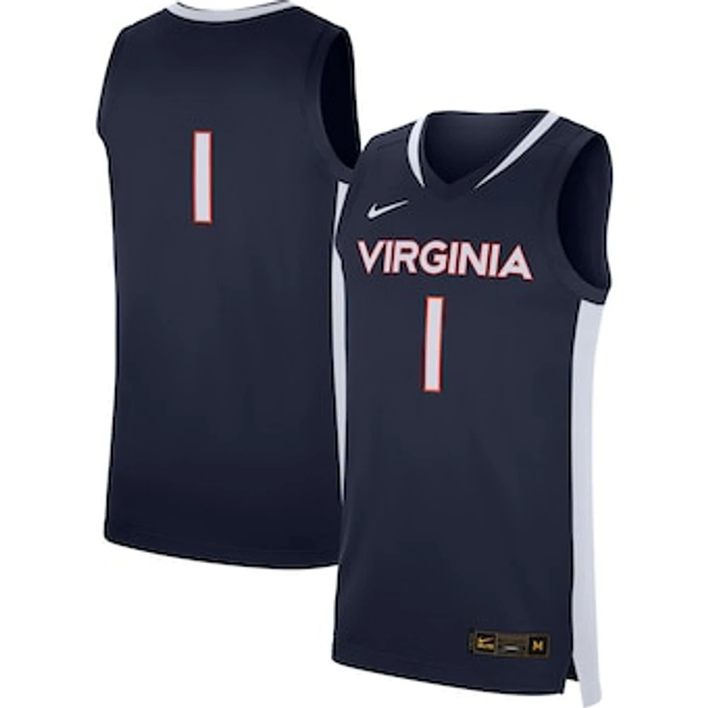 Men's Nike #1 Navy Virginia Cavaliers Replica Basketball Jersey