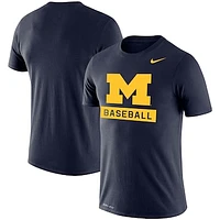 Men's Nike Navy Michigan Wolverines Baseball Logo Stack Legend Slim Fit Performance T-Shirt