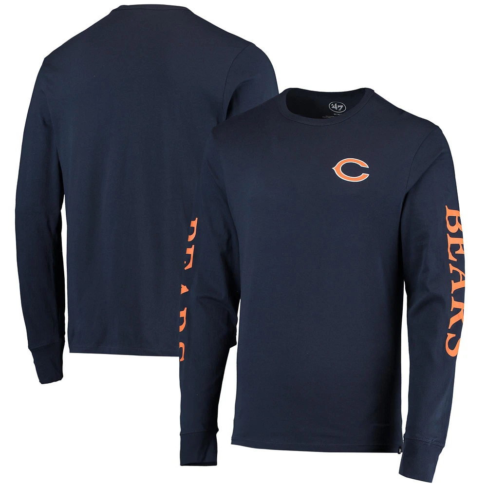 Men's '47 Navy Chicago Bears Franklin Long Sleeve T-Shirt