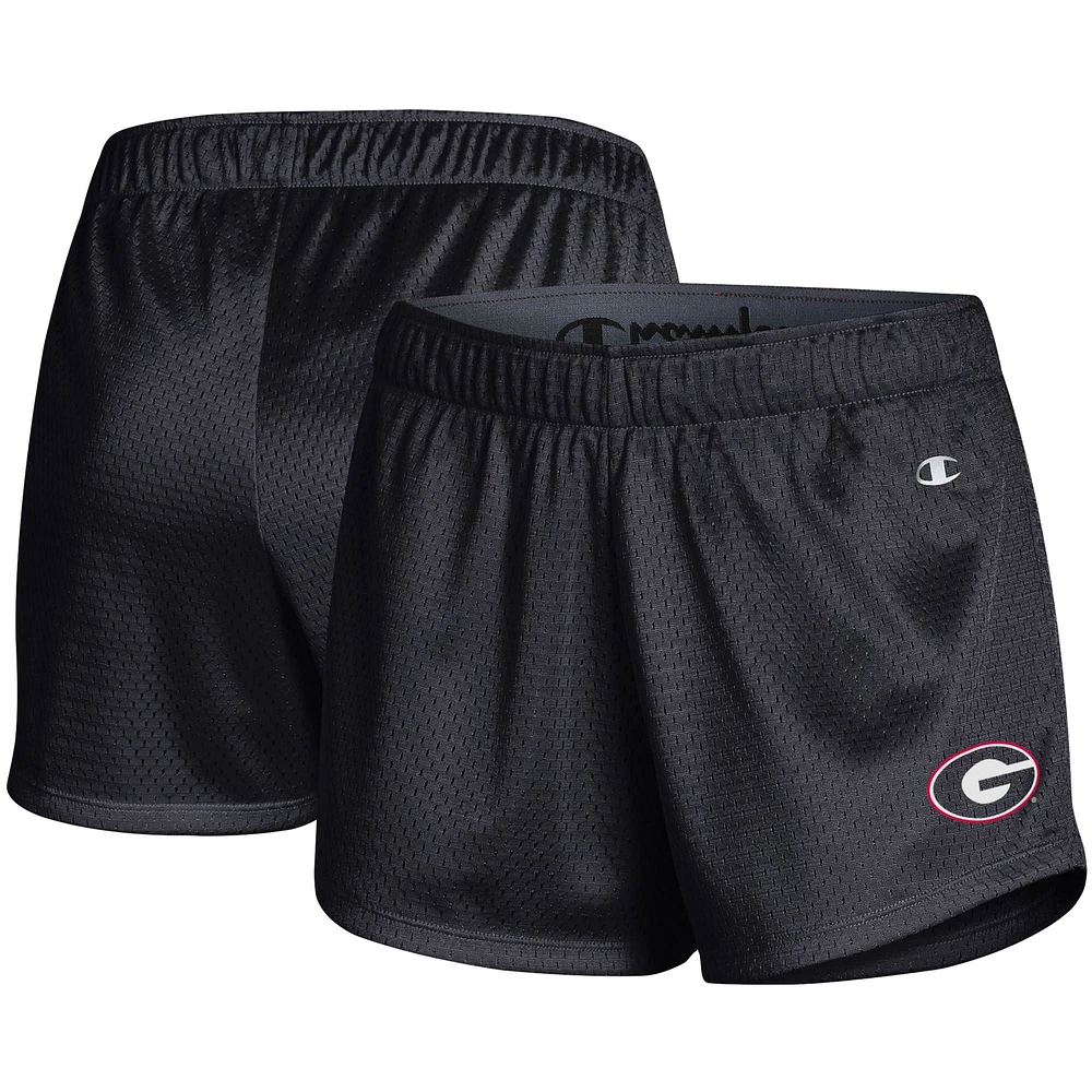 Women's Champion Black Georgia Bulldogs Mesh Shorts