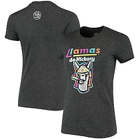 Women's Black Llamas de Hickory Copa la Diversion Script Tri-Blend Scoop Neck T-Shirt