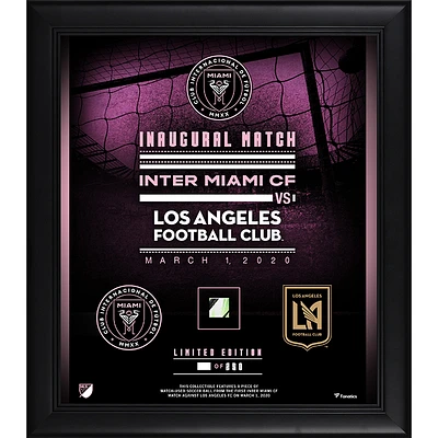 Inter Miami CF Framed 15" x 17" Inaugural Game vs LAFC Collage with a Piece of Match-Used Soccer Ball - Limited Edition of 250