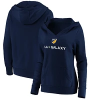 Women's Fanatics Navy LA Galaxy Shielded Logo Pullover Hoodie