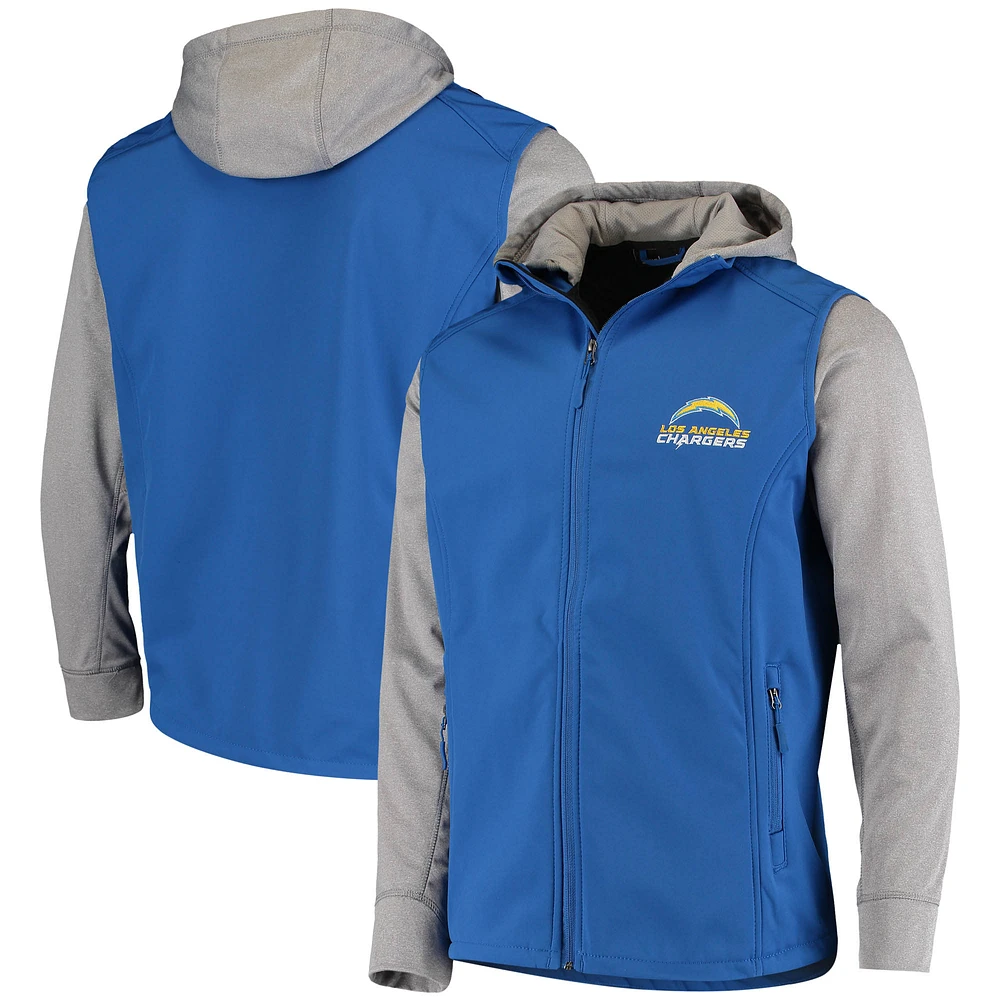 Men's Dunbrooke Royal/Gray Los Angeles Chargers Alpha Full-Zip Jacket