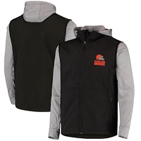 Men's Dunbrooke Black/Gray Cleveland Browns Alpha Full-Zip Jacket