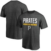 Men's Charcoal Pittsburgh Pirates Win Stripe Logo T-Shirt