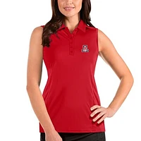 Women's Antigua Red Arizona Wildcats Tribute Sleeveless Polo