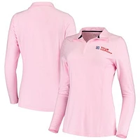 Women's Peter Millar Pink TOUR Championship Melange Perth Quarter-Zip Pullover Top