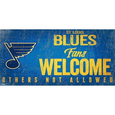 St. Louis Blues 6" x 12" Fans Welcome Sign