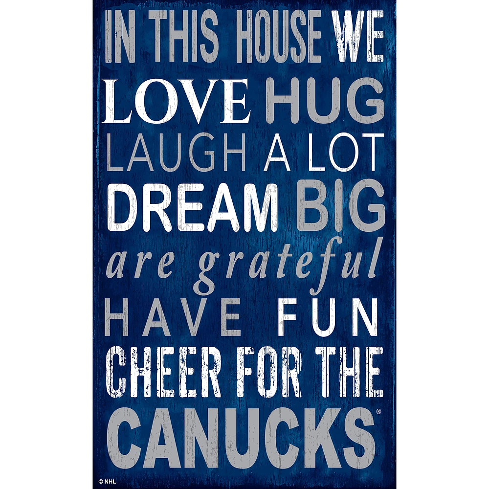 Vancouver Canucks 11" x 19" In This House Sign