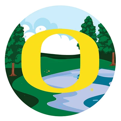 Oregon Ducks 12" Landscape Circle Sign