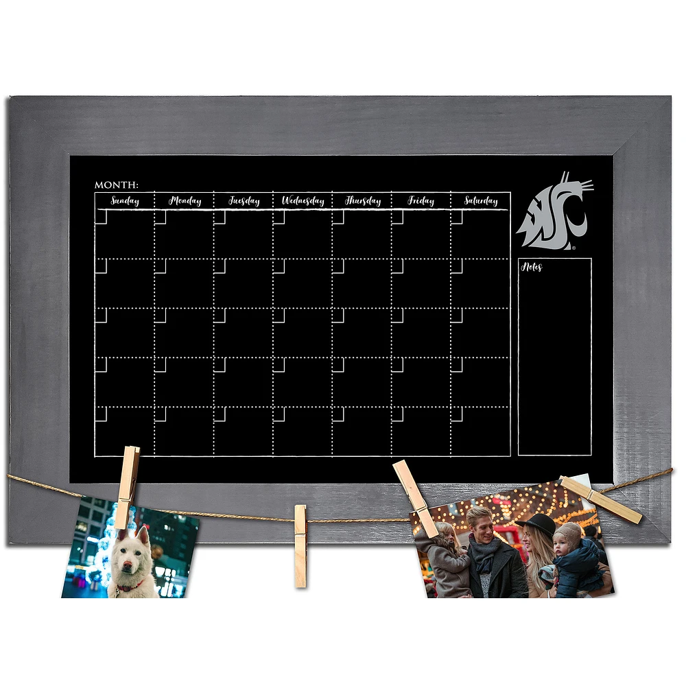 Washington State Cougars 11" x 19" Monthly Chalkboard with Frame & Clothespins Sign
