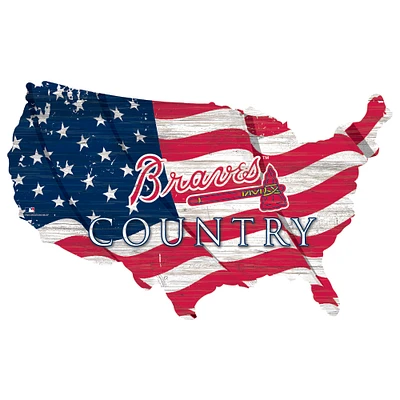 Atlanta Braves USA Flag Cutout Sign