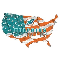 Miami Dolphins USA Flag Cutout Sign