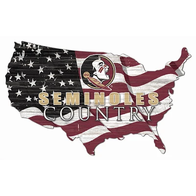 Florida State Seminoles USA Flag Cutout Sign