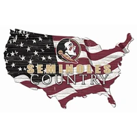 Florida State Seminoles USA Flag Cutout Sign