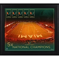 Miami Hurricanes Framed 15" x 17" Football Championship Count Collage