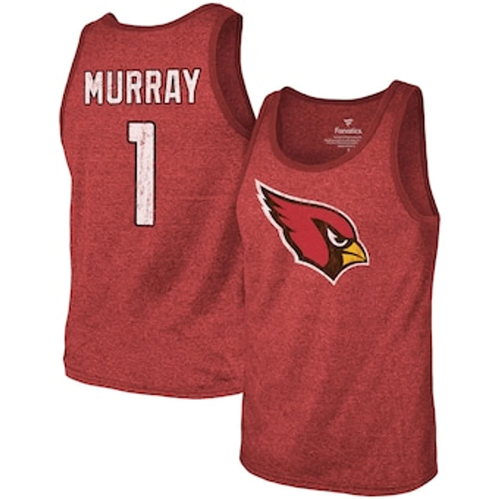 Men's Kyler Murray Cardinal Arizona Cardinals Name & Number Tri-Blend Tank Top