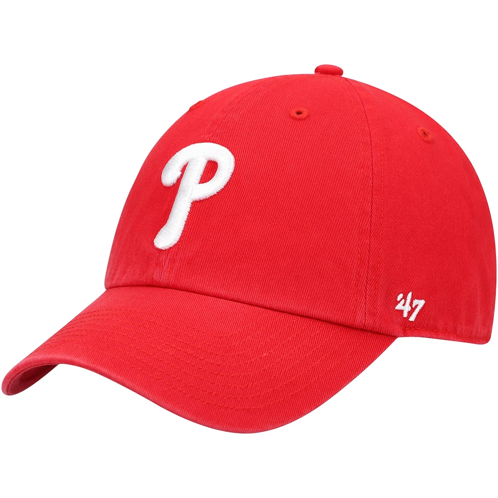 Men's '47 Red Philadelphia Phillies Clean Up Adjustable Hat