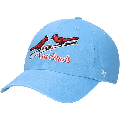 Men's '47 Light Blue St. Louis Cardinals Logo Cooperstown Collection Clean Up Adjustable Hat