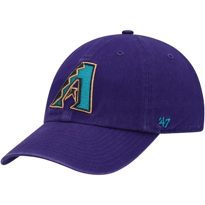 Men's '47 Purple Arizona Diamondbacks Logo Cooperstown Collection Clean Up Adjustable Hat