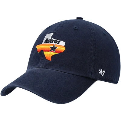 Men's '47 Navy Houston Astros Logo Cooperstown Collection Clean Up Adjustable Hat