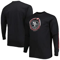 Men's Fanatics Black San Francisco 49ers Big & Tall Color Pop Long Sleeve T-Shirt