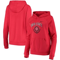 Women's Nike Scarlet Ohio State Buckeyes Varsity Fleece Tri-Blend Raglan Pullover Hoodie