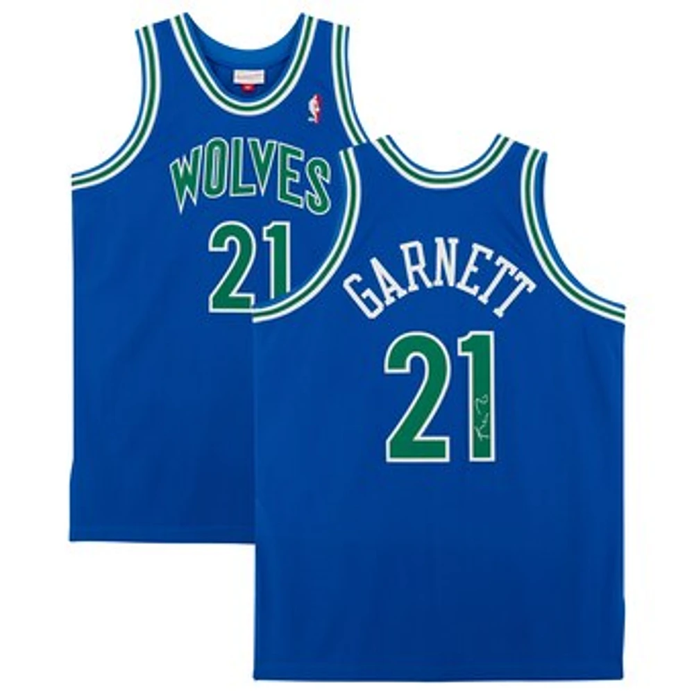 Kevin Garnett Minnesota Timberwolves Autographed Blue 1995-96 Mitchell and Ness Authentic Jersey