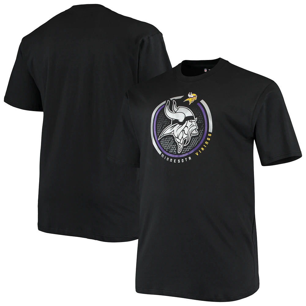 Men's Fanatics Black Minnesota Vikings Big & Tall Color Pop T-Shirt