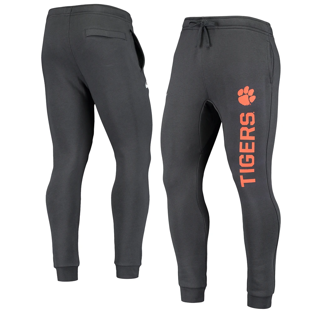 Men's Nike Anthracite Clemson Tigers Primary Logo Club Fleece Joggers