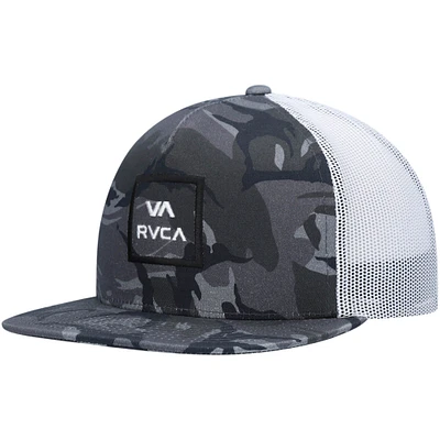 Youth RVCA Camo/White VA All The Way Trucker - Snapback Hat