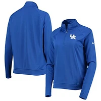 Women's Nike Royal Kentucky Wildcats Pacer Raglan Performance Quarter-Zip Jacket