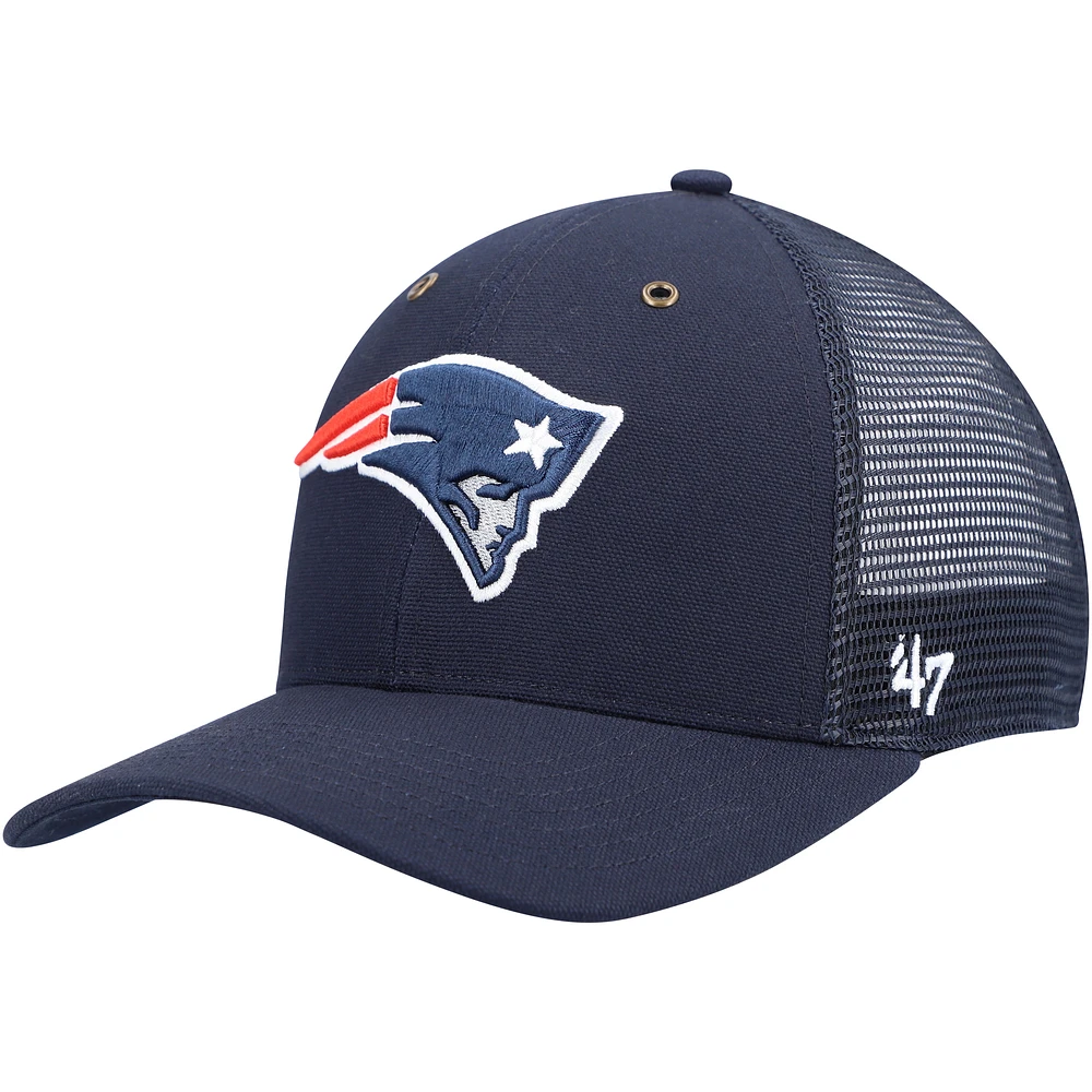 Men's Carhartt x '47 Navy New England Patriots MVP Trucker Snapback Hat